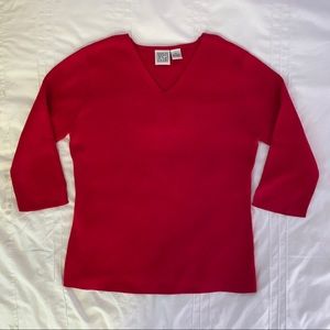 3/4 sleeve v-neck light sweater